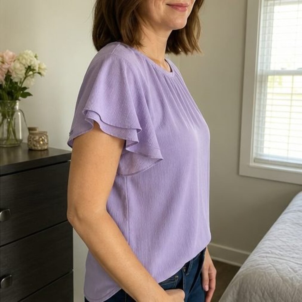 Olive Ruffle Blouse - Picture 3 of 6